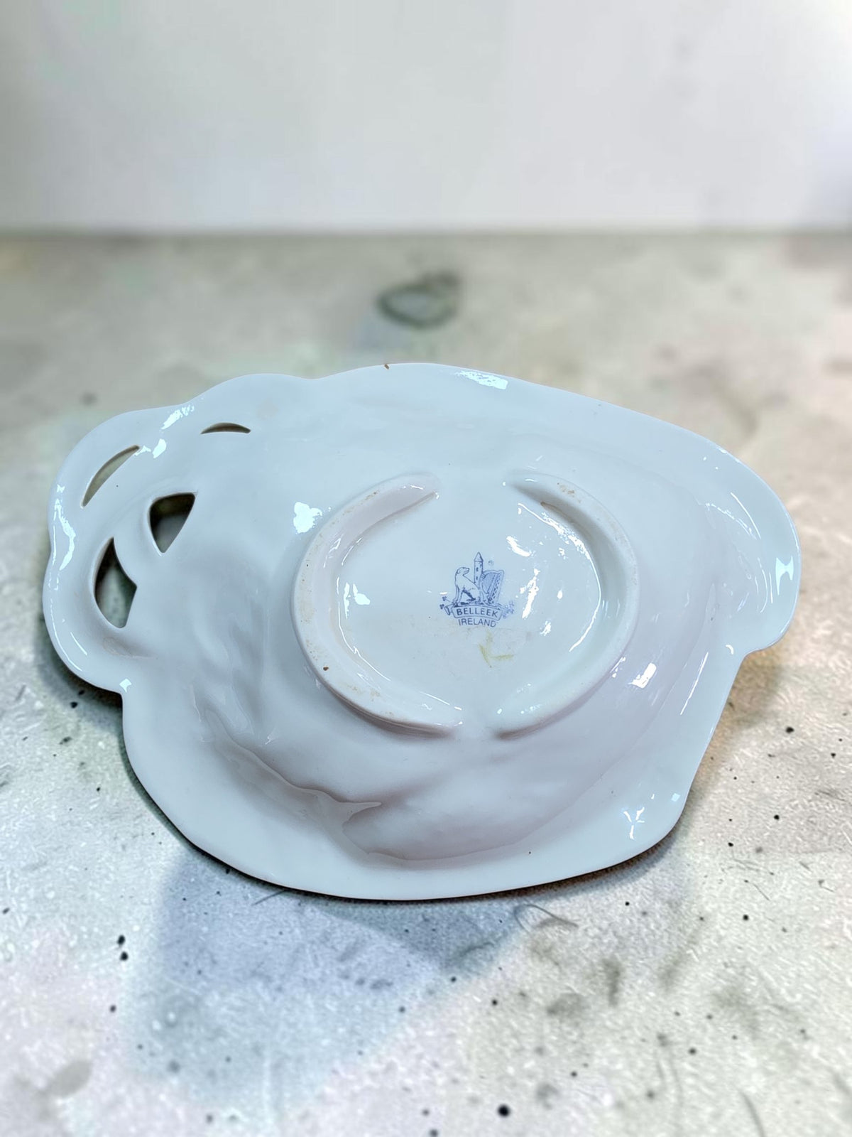 Belleek Irish Harp Butter Plate