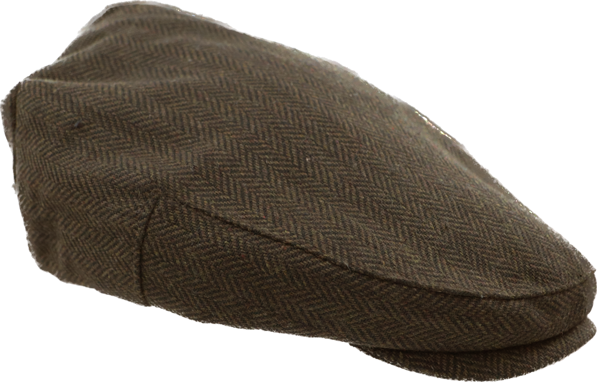 Gents Herringbone Tweed Flat Cap