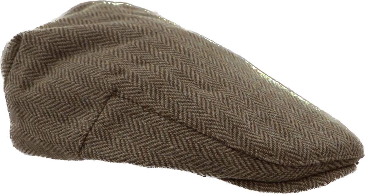 Gents Herringbone Tweed Flat Cap