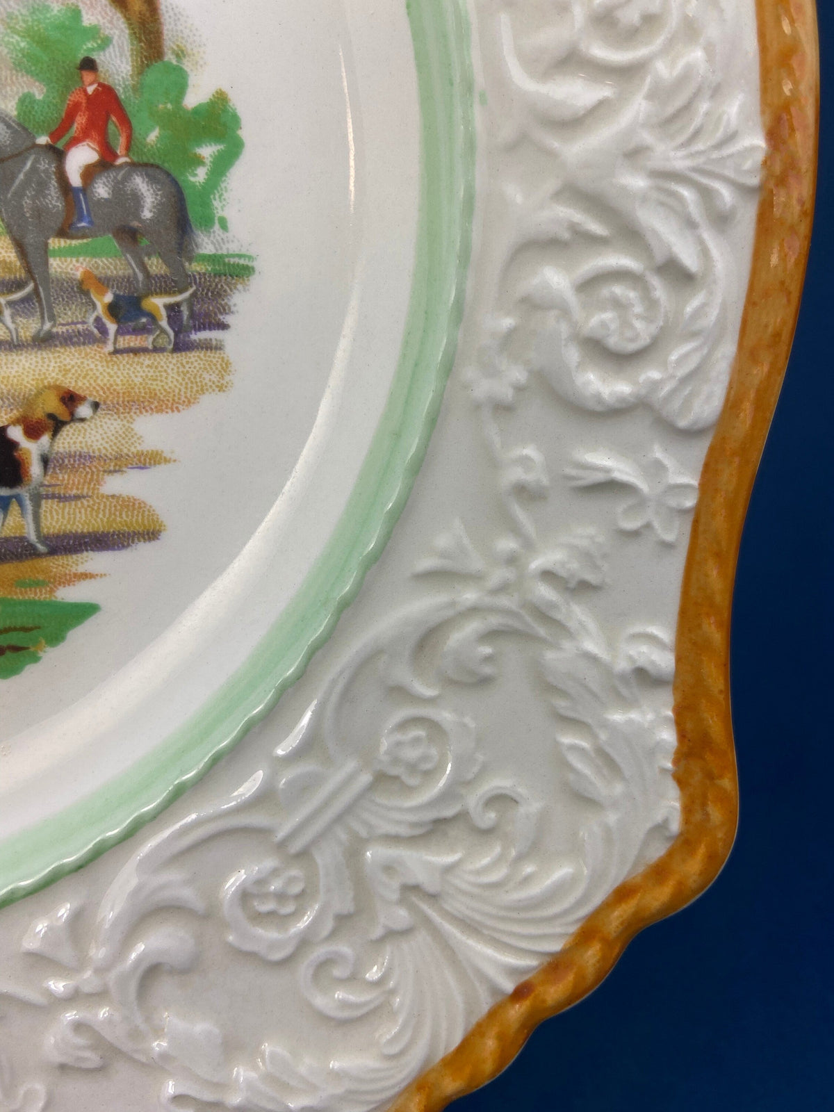 Vintage Decorative Plate with Hunting Scene by Royal Winton. English Hunting Scenes Made in England.