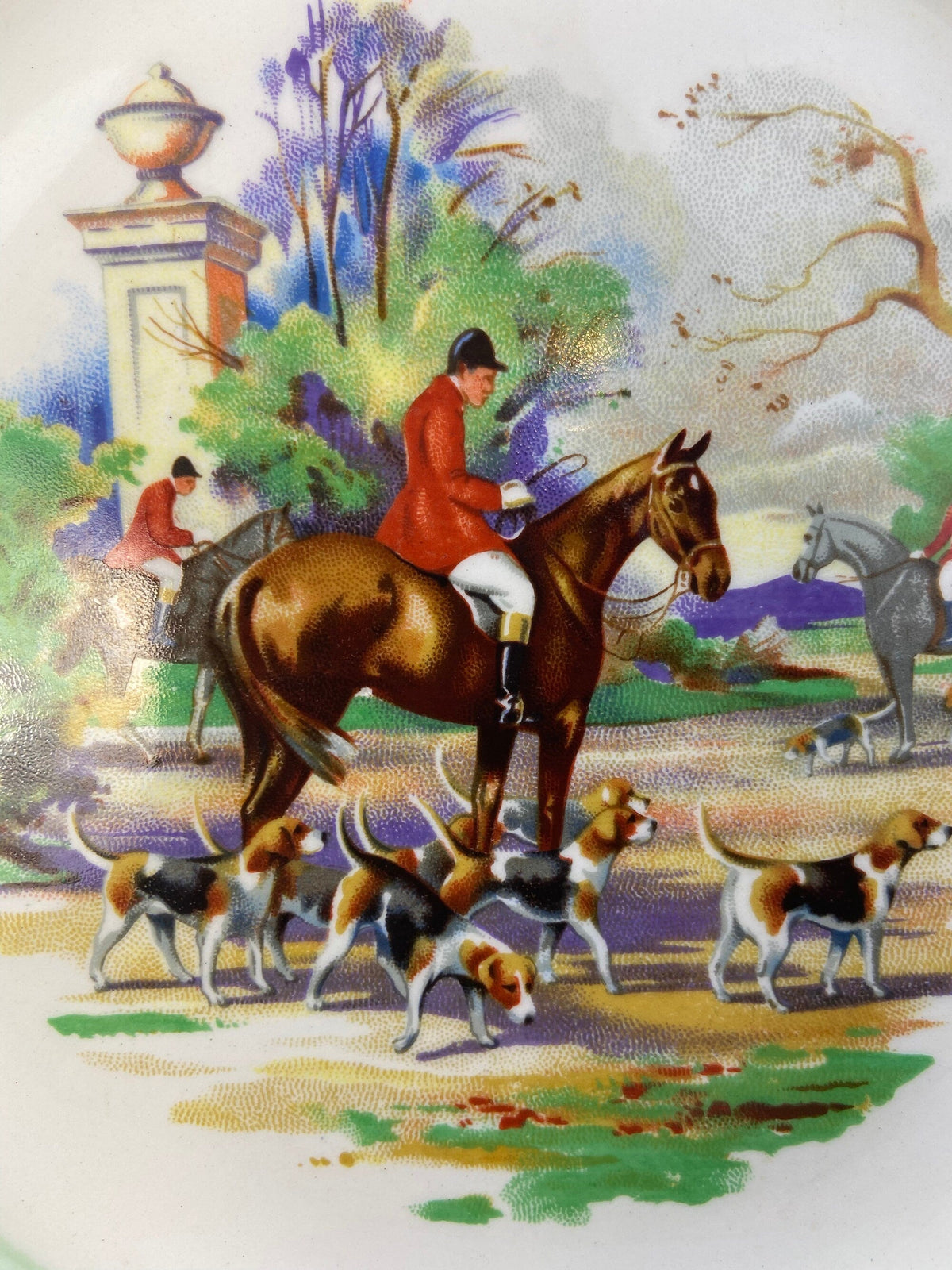 Vintage Decorative Plate with Hunting Scene by Royal Winton. English Hunting Scenes Made in England.