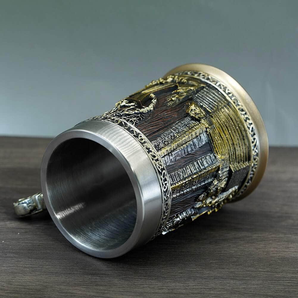Viking Valhalla Storm Heavy Stainless Steel Tankard Mug
