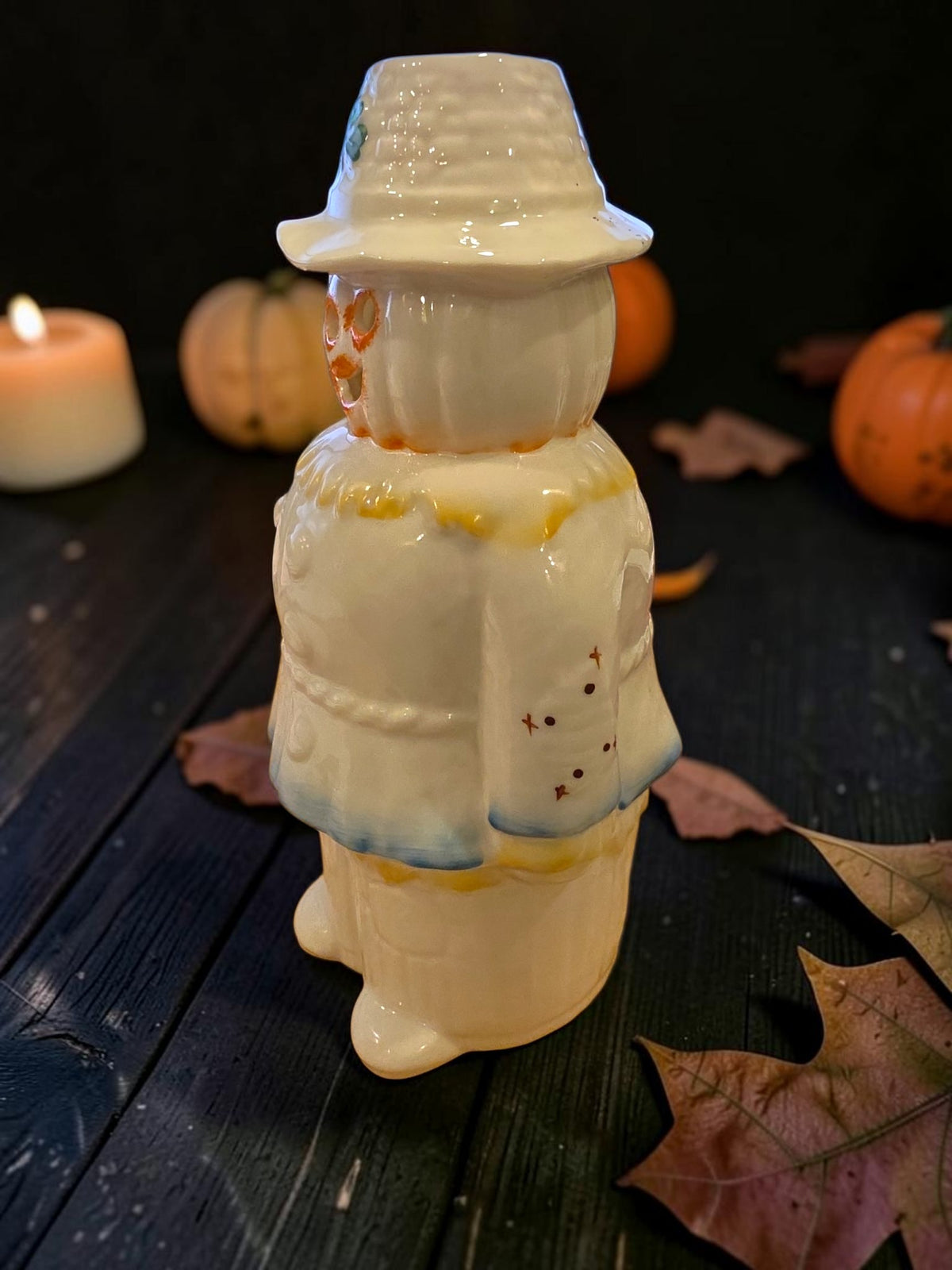 Belleek Scarecrow Votive Candle Holder – Irish Fall Figurine
