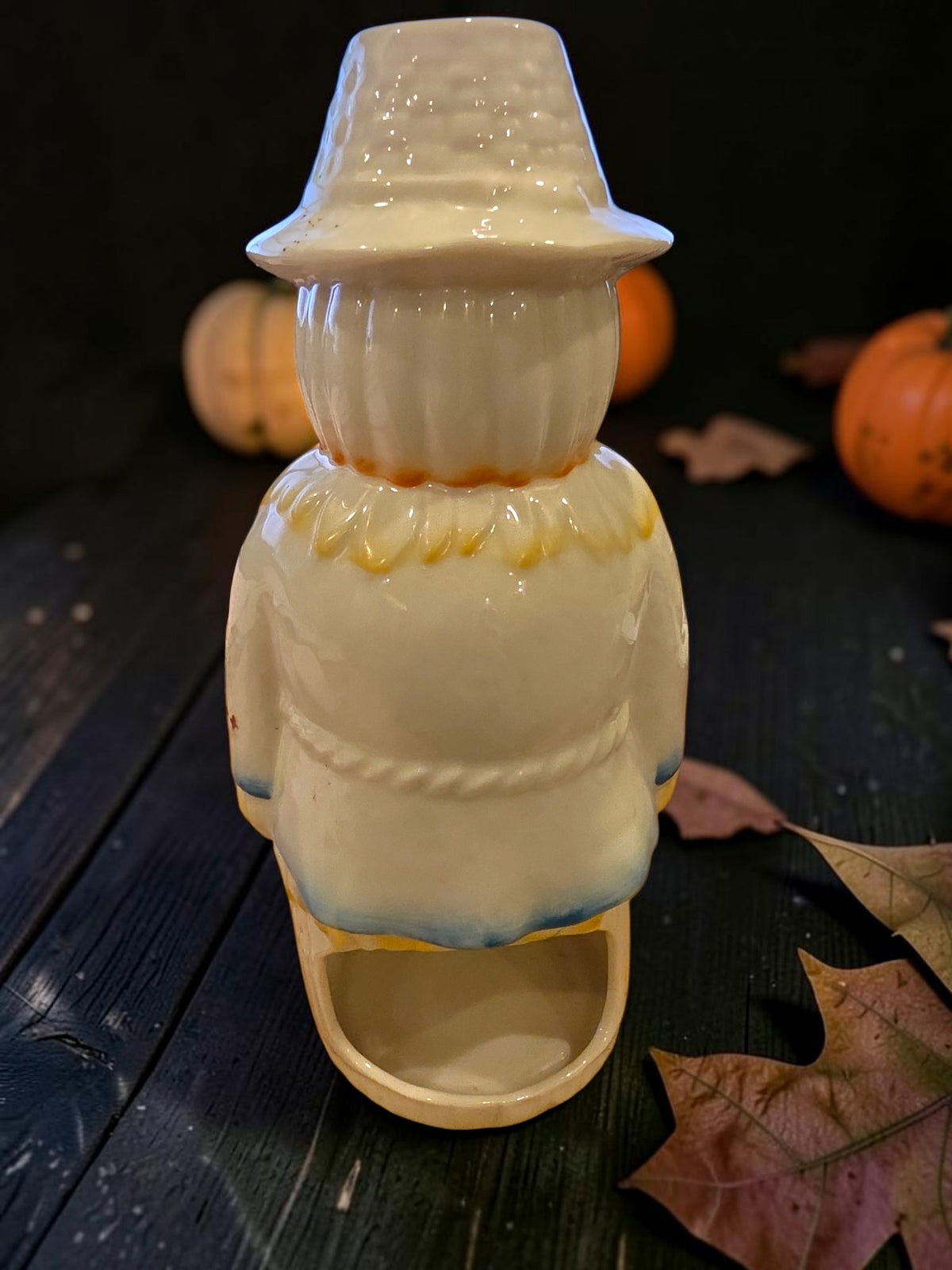 Belleek Scarecrow Votive Candle Holder – Irish Fall Figurine