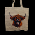 Crazy Highland Coo Tote Bag | Funny Scottish Cow Canvas Shopping Tote