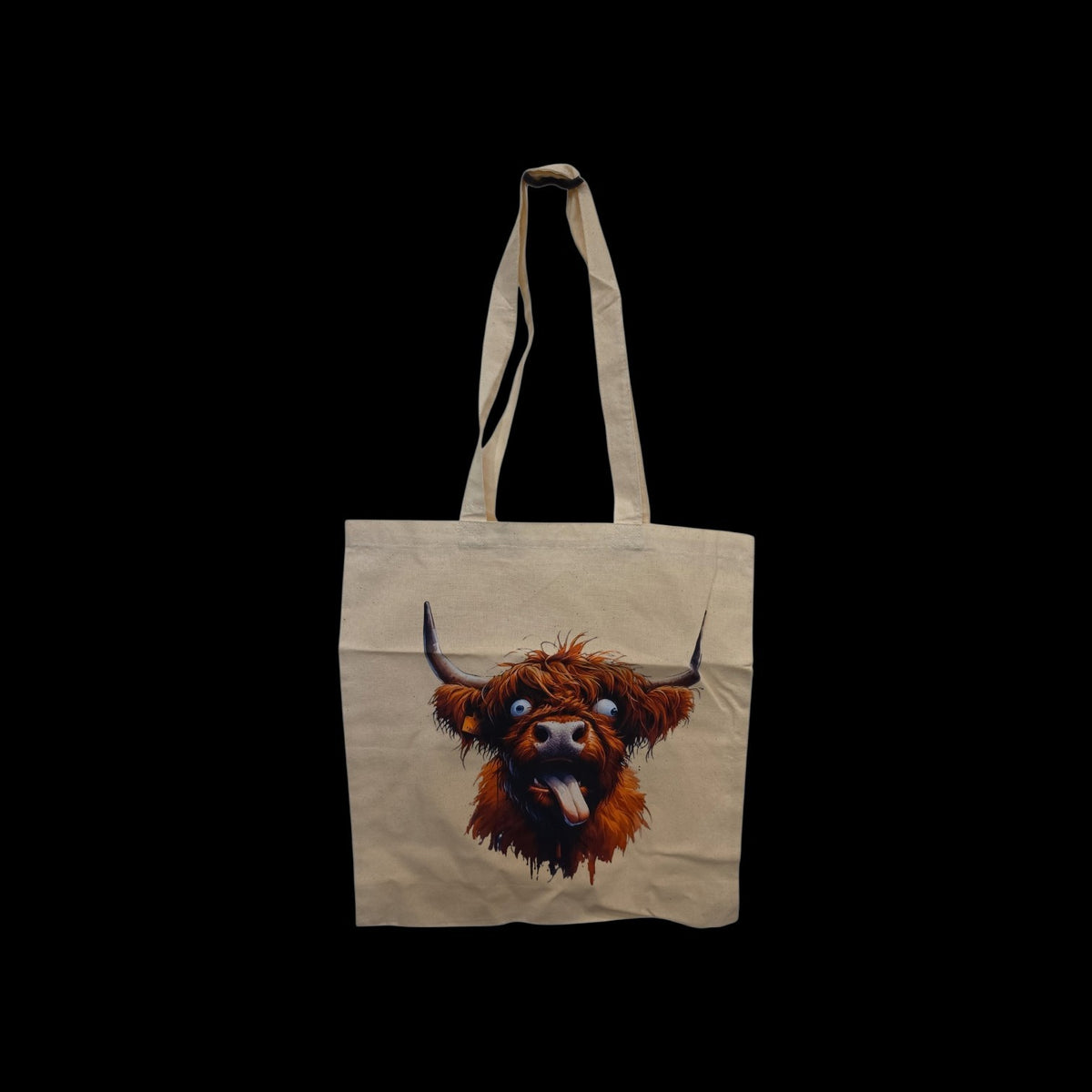 Crazy Highland Coo Tote Bag | Funny Scottish Cow Canvas Shopping Tote