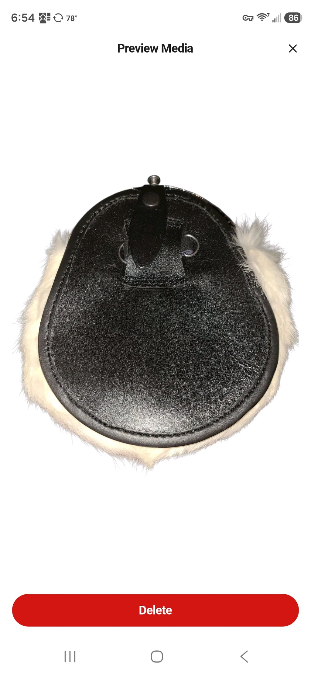 Scottish Dress Sporran with White Faux Fur & Thistle Cantle | Traditional Kilt Accessory