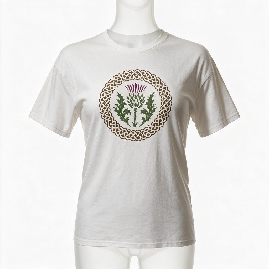 Scottish Thistle Celtic Knot Unisex T-Shirt | Highland Heritage Graphic Tee