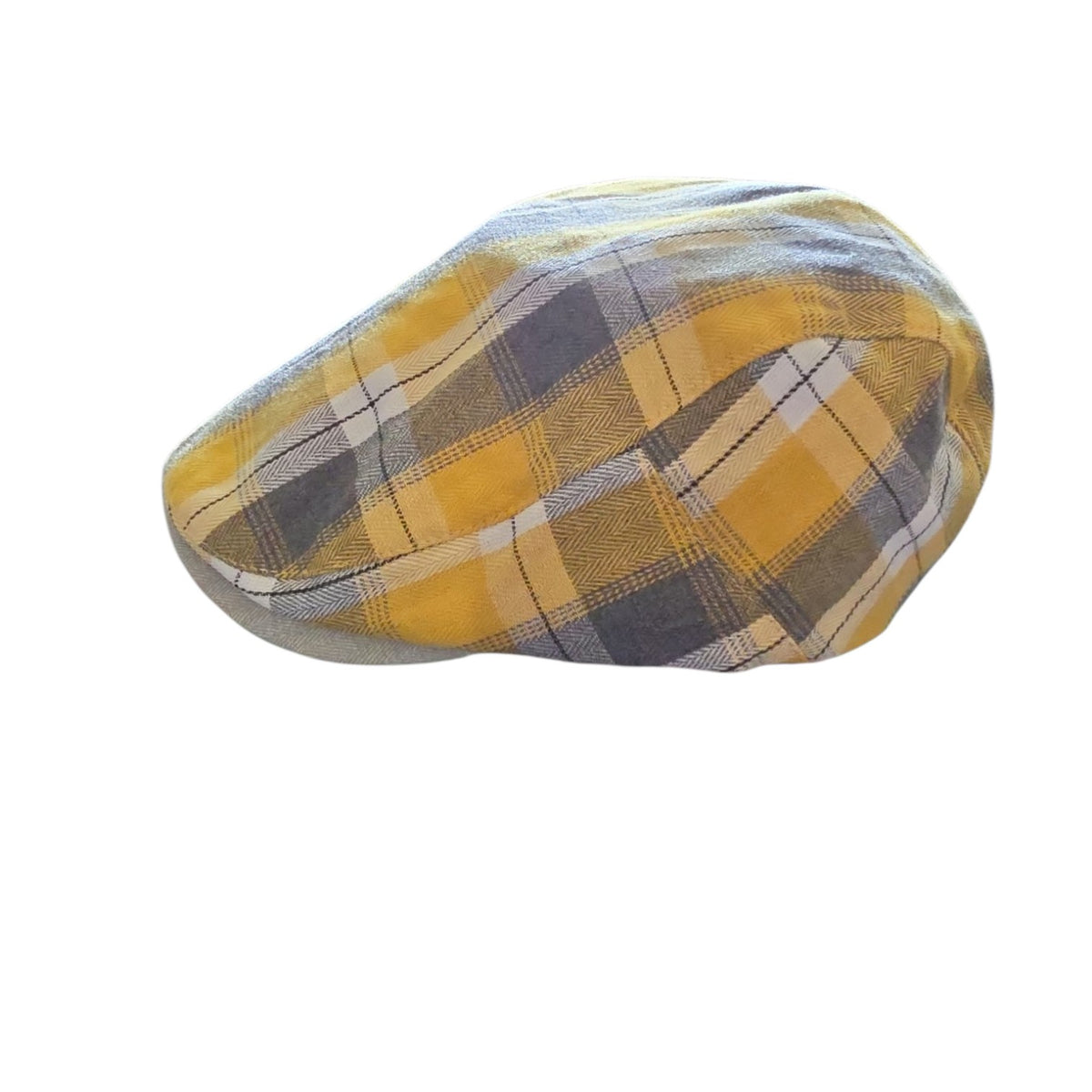 Yellow & Grey Plaid Flat Cap