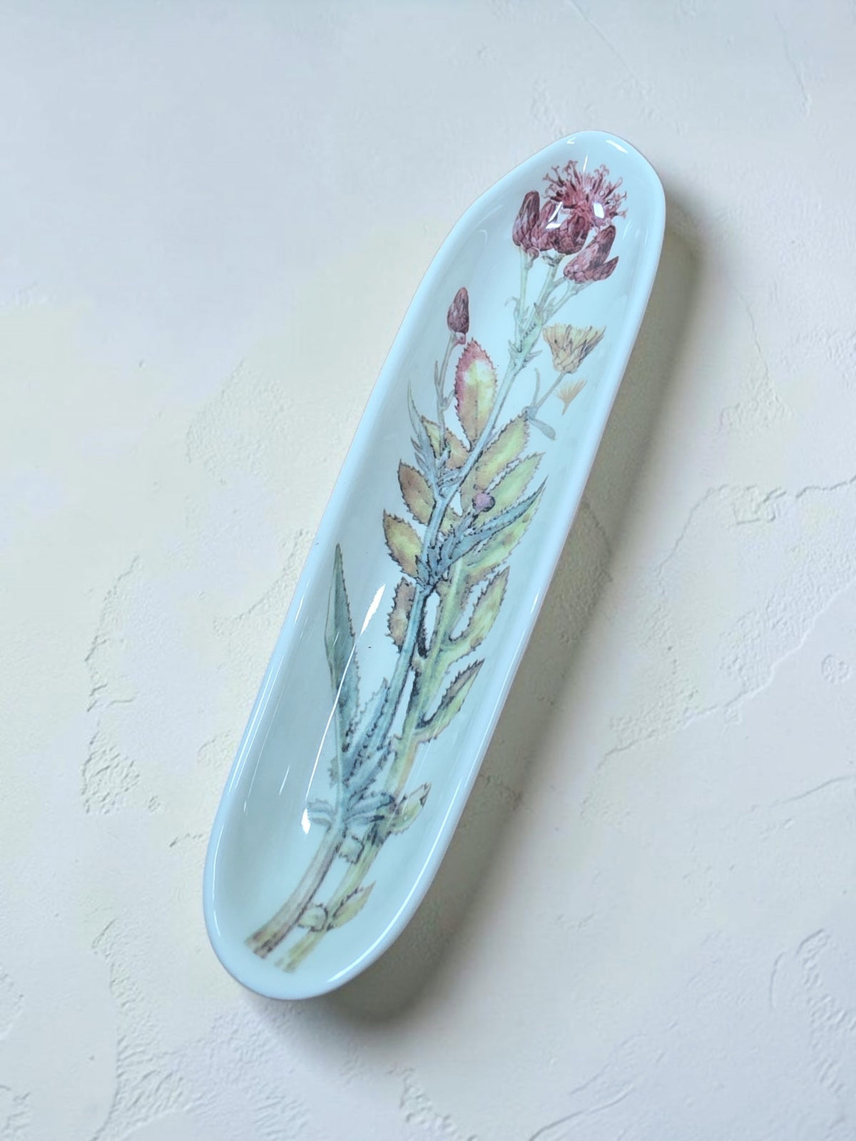 Botanical Olive Dish Porcelain Serving Tray | Floral Relish Dish